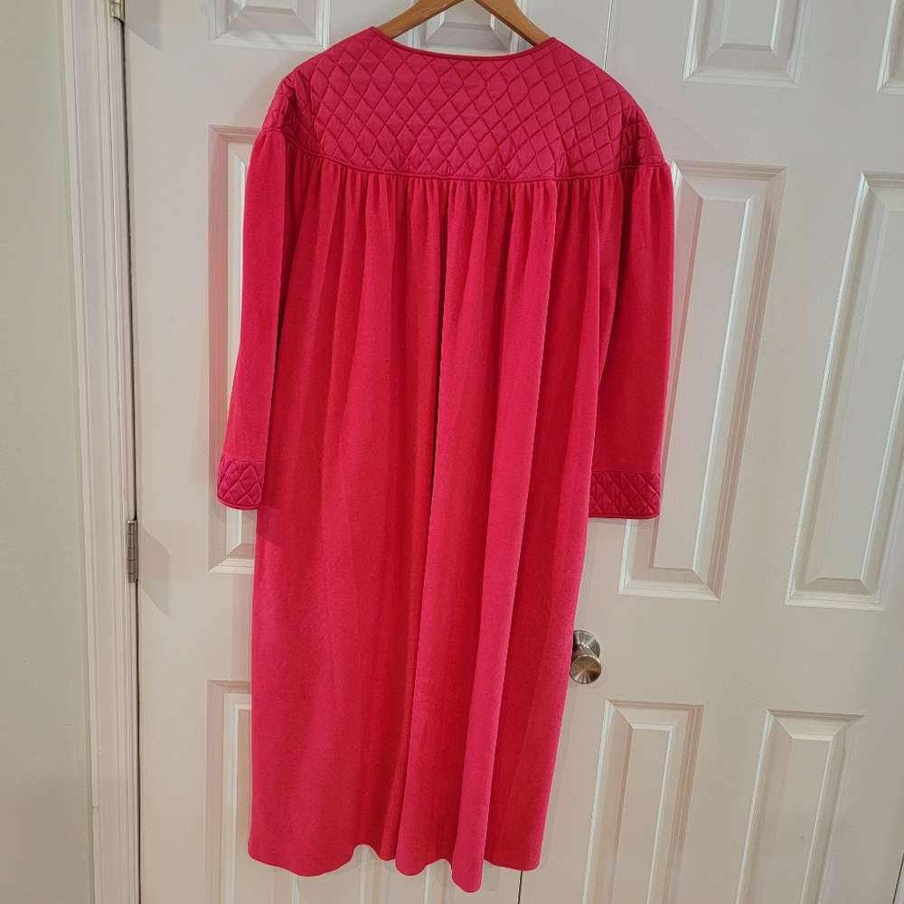 Vintage Vanity‎ Fair Housecoat Robe XL Pink Quilted Trim - Picture 7 of 9